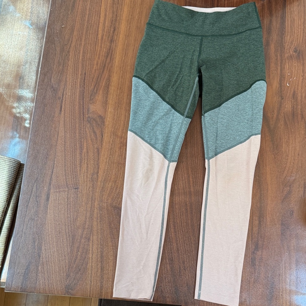 Outdoor Voices Women's Colorblock Leggings - Green, blue/gray, pink